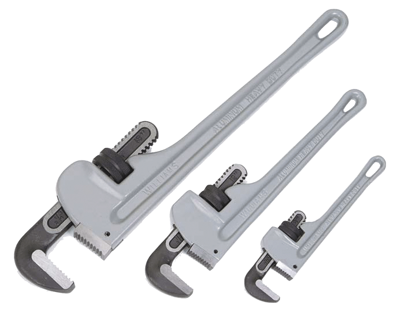 Williams #JHW13542 Pipe Wrenches, Aluminum Heavy Duty, 3 Piece Set