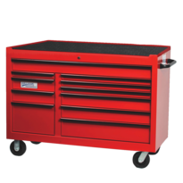 Williams #JHWW55RC11 - 11B - 11BL 55" Wide x 24" Deep 11-Drawer Roll Cabinet, Professional Series, Red