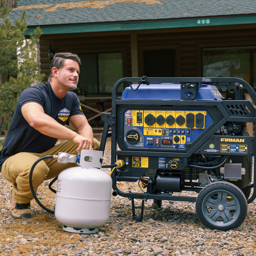 FIRMAN® Tri Fuel Portable Generator 15000W Electric Start 120/240V With CO Alert #T12071