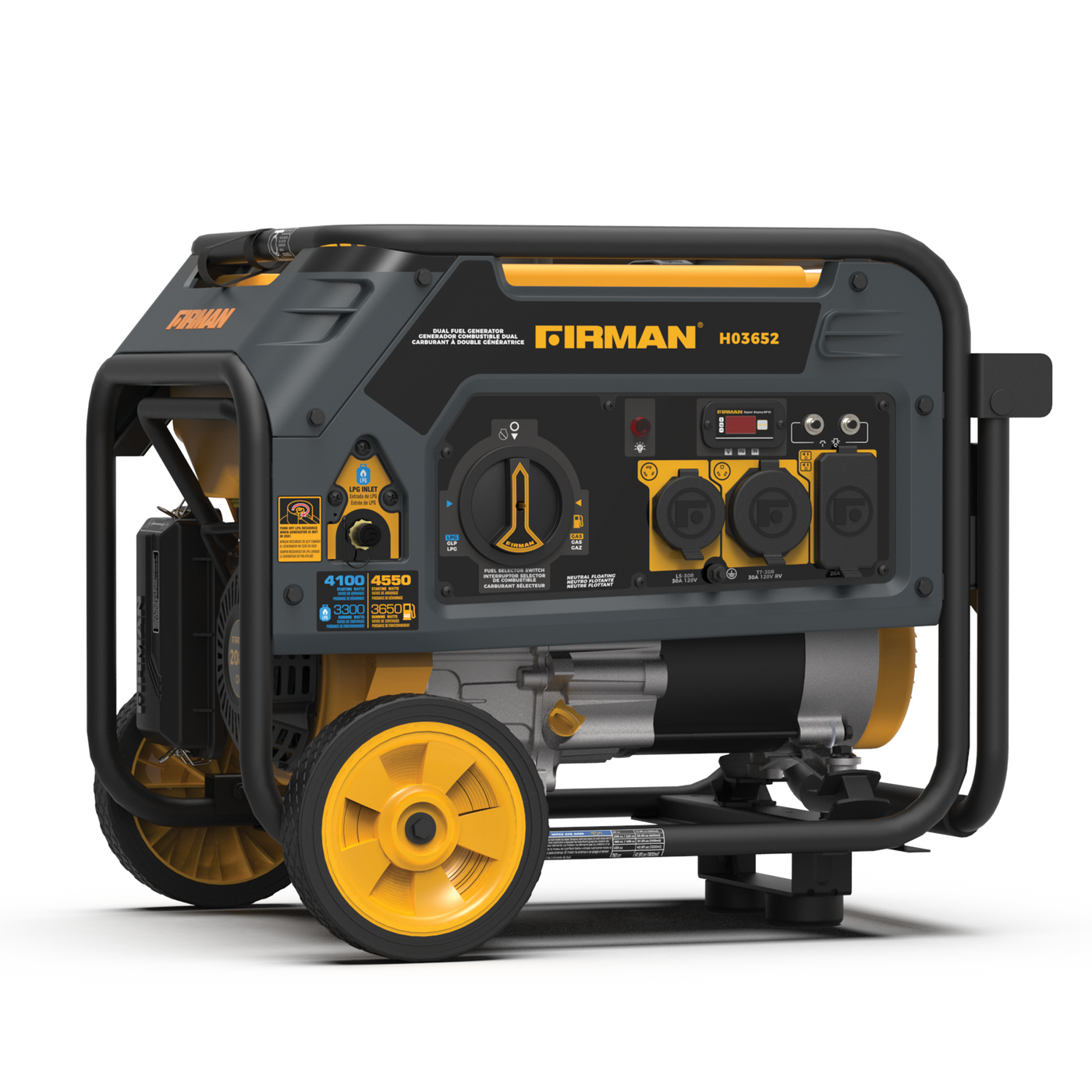 FIRMAN® Dual Fuel Portable Generator 3650W Recoil Start #H03652