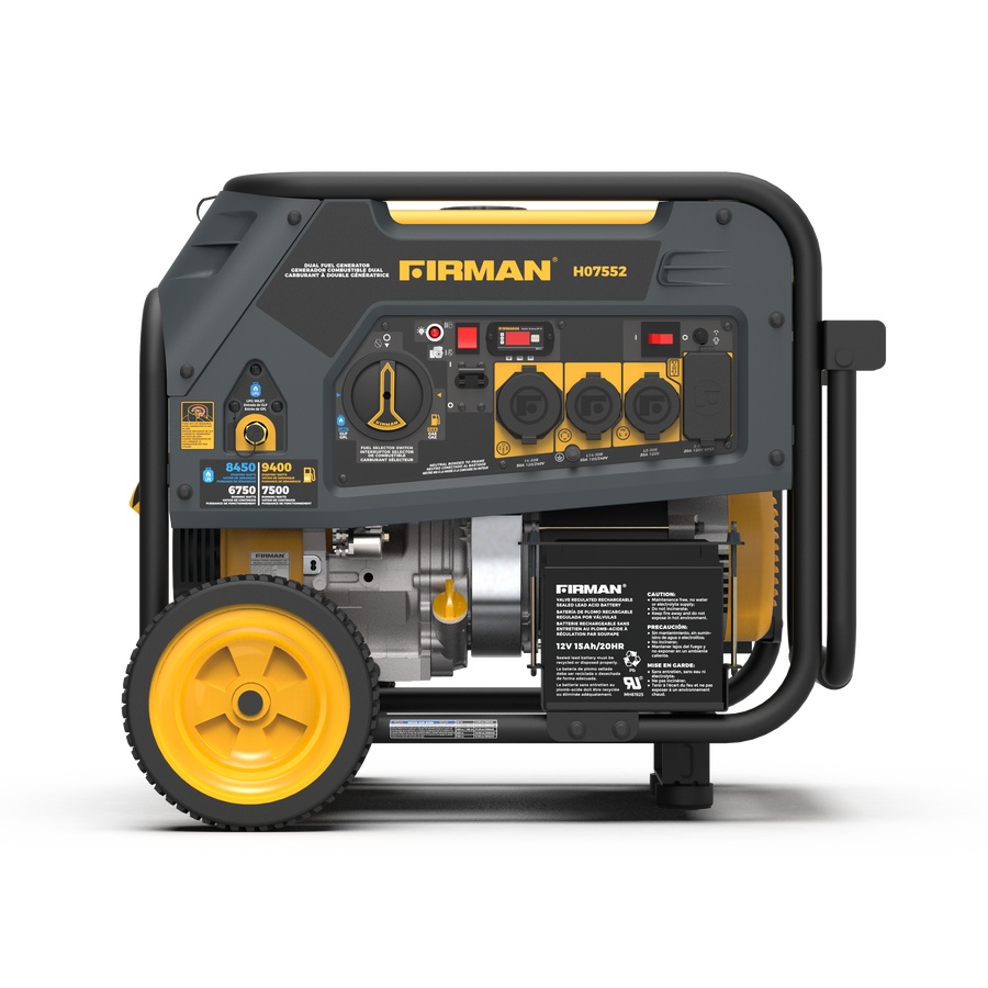 FIRMAN® Dual Fuel Portable Generator 7500W Electric Start 120/240V #H07552