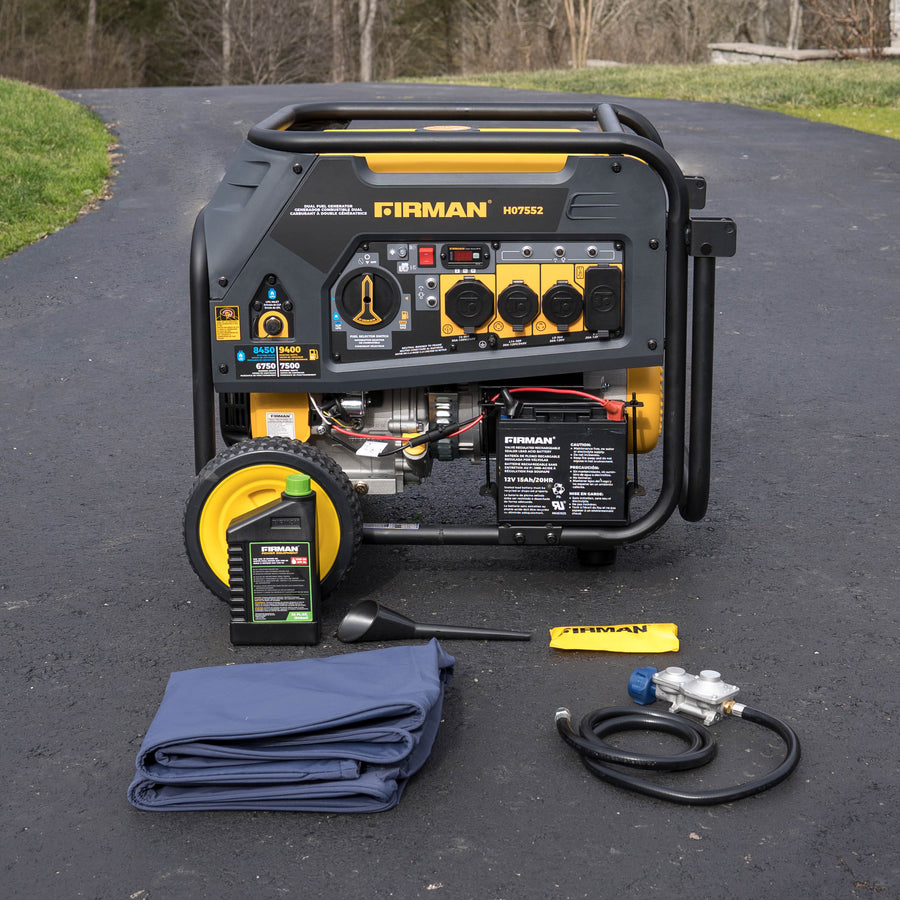 FIRMAN® Dual Fuel Portable Generator 7500W Electric Start 120/240V #H07552