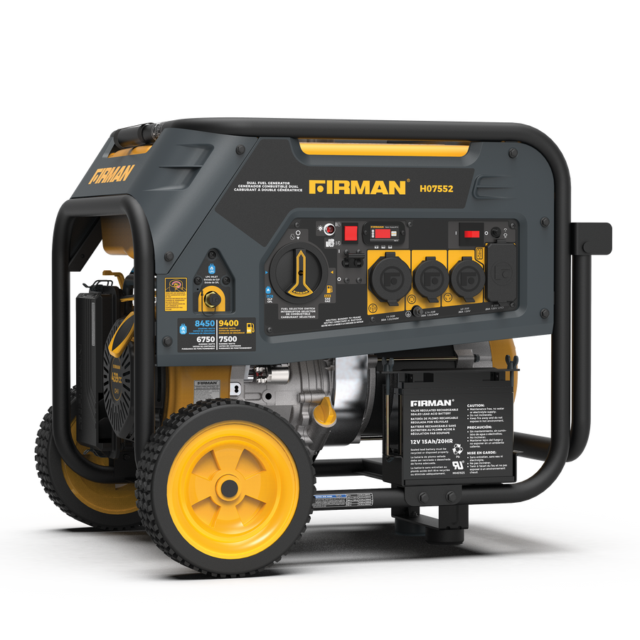 FIRMAN® Dual Fuel Portable Generator 7500W Electric Start 120/240V #H07552