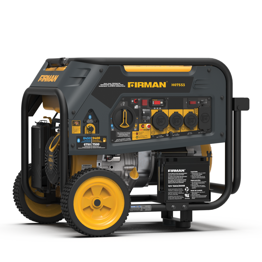 FIRMAN® Dual Fuel Portable Generator 9400W Electric Start 120/240V with CO Alert #H07553