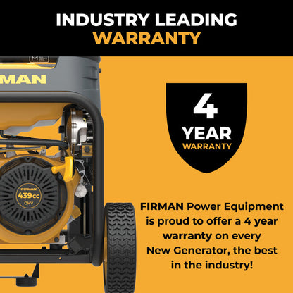 FIRMAN® Dual Fuel Portable Generator 9400W Electric Start 120/240V with CO Alert #H07553