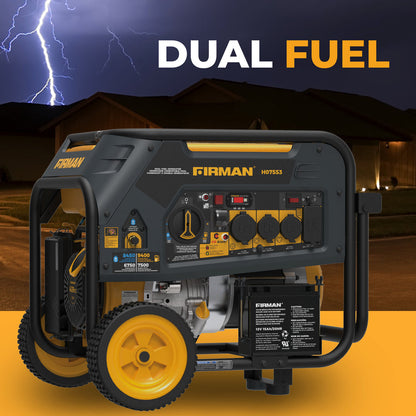 FIRMAN® Dual Fuel Portable Generator 9400W Electric Start 120/240V with CO Alert #H07553