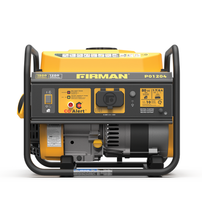 FIRMAN® Gas Portable Generator 1500W Recoil Start with CO alert #P01204