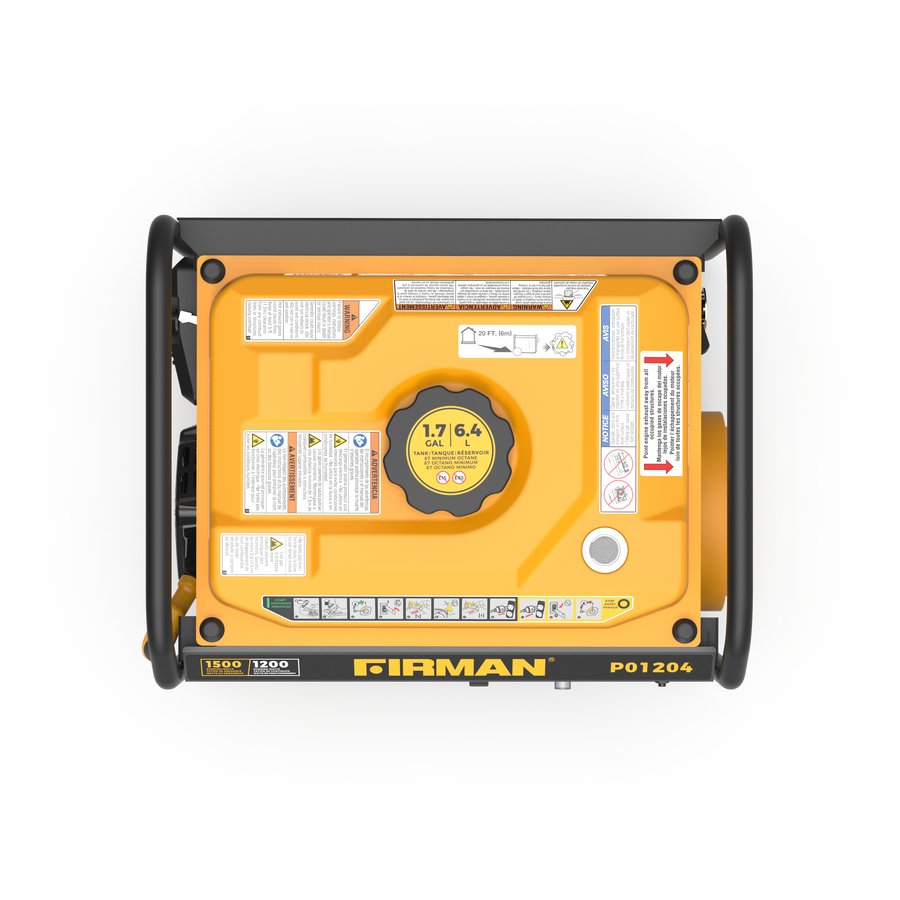 FIRMAN® Gas Portable Generator 1500W Recoil Start with CO alert #P01204