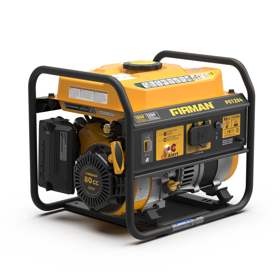 FIRMAN® Gas Portable Generator 1500W Recoil Start with CO alert #P01204