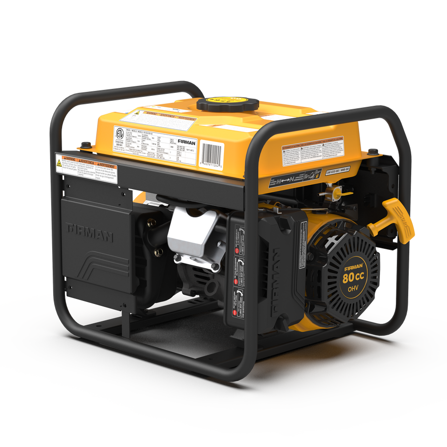 FIRMAN® Gas Portable Generator 1500W Recoil Start with CO alert #P01204