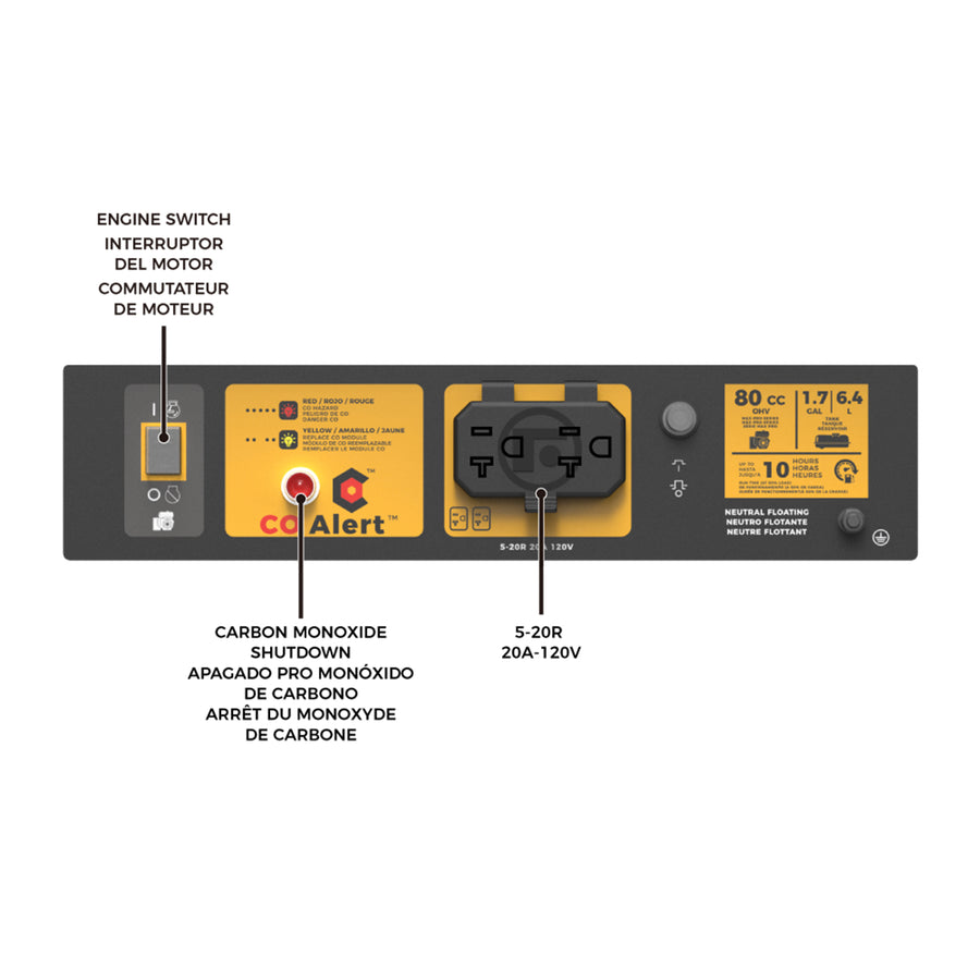 FIRMAN® Gas Portable Generator 1500W Recoil Start with CO alert #P01204
