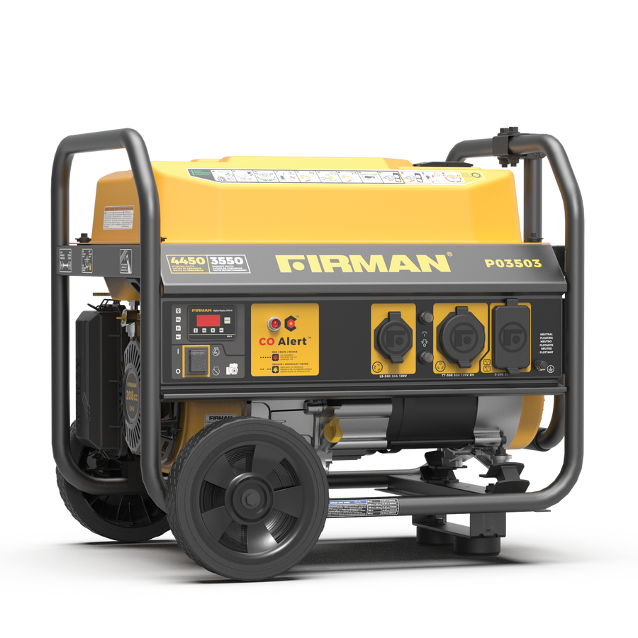 FIRMAN® Gas Portable Generator 4450W Recoil Start 120V with CO alert #P03503
