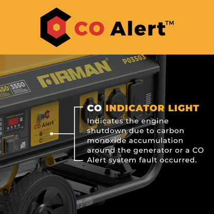 FIRMAN® Gas Portable Generator 4450W Recoil Start 120V with CO alert #P03503