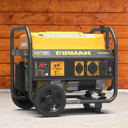 FIRMAN® Gas Portable Generator 4450W Recoil Start 120V with CO alert #P03503