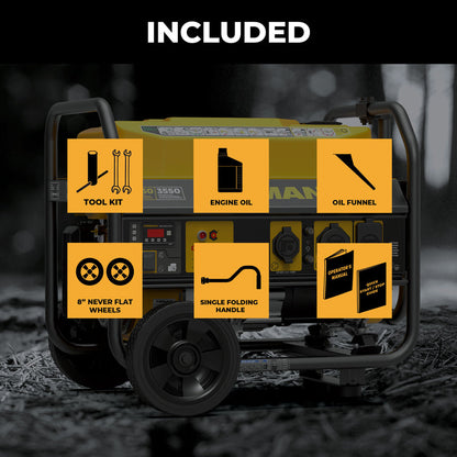 FIRMAN® Gas Portable Generator 4450W Recoil Start 120V with CO alert #P03503