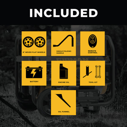 FIRMAN® Gas Portable Generator 4550W Remote Start with CO Alert #P03628