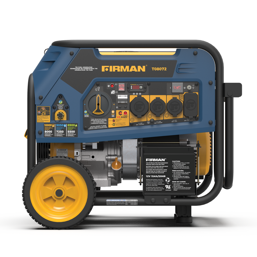 FIRMAN® Tri Fuel 8000W Portable Generator Electric Start 120/240V with CO Alert #T08072