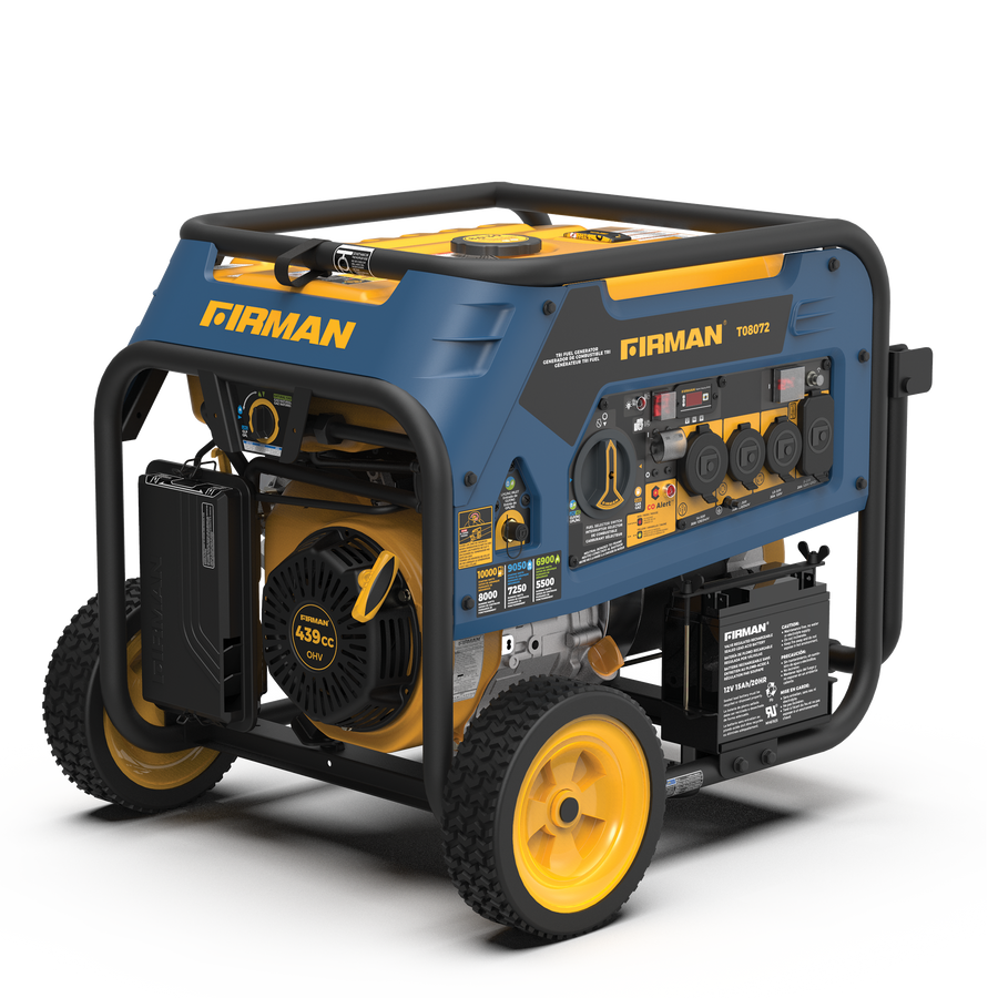 FIRMAN® Tri Fuel 8000W Portable Generator Electric Start 120/240V with CO Alert #T08072