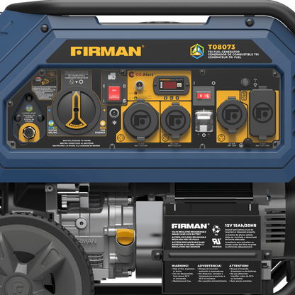 FIRMAN® Tri Fuel  Portable Generator 10000/8000W Electric Start With CO Alert #T08073