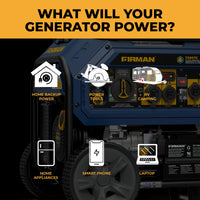 FIRMAN® Tri Fuel  Portable Generator 10000/8000W Electric Start With CO Alert #T08073