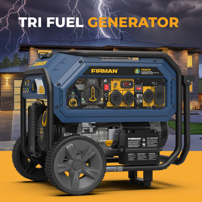 FIRMAN® Tri Fuel  Portable Generator 10000/8000W Electric Start With CO Alert #T08073
