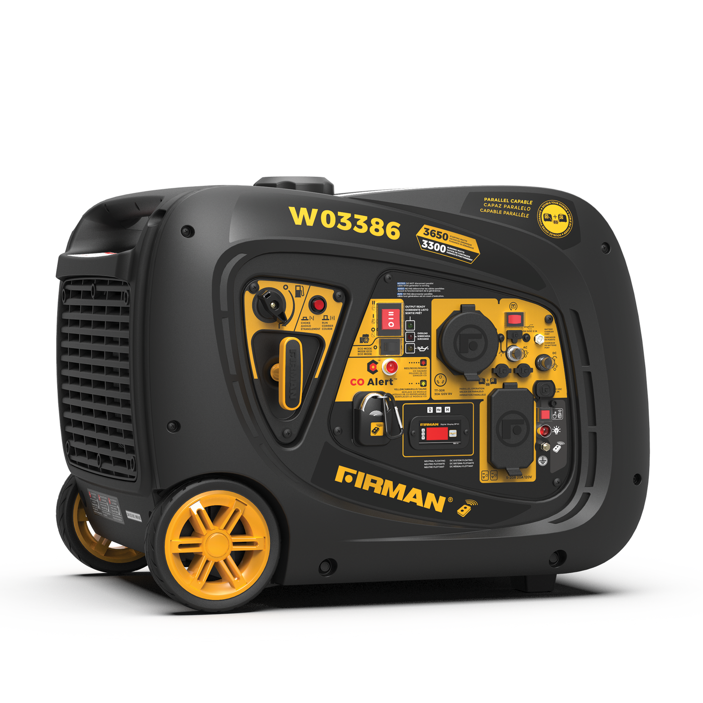 FIRMAN® Inverter Portable Generator 3650W Remote Start with CO Alert #W03386