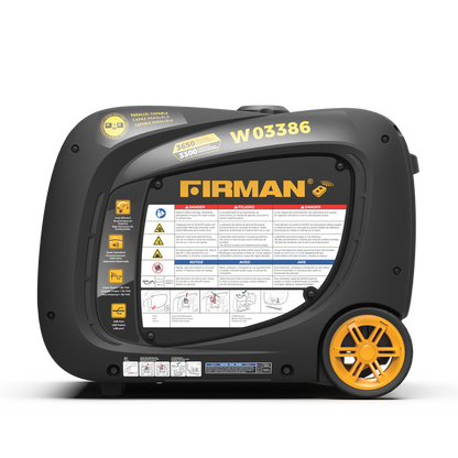 FIRMAN® Inverter Portable Generator 3650W Remote Start with CO Alert #W03386