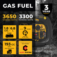 FIRMAN® Inverter Portable Generator 3650W Remote Start with CO Alert #W03386