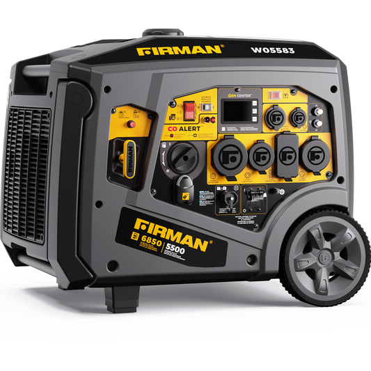 FIRMAN® Gas Inverter Portable Generator 6850/5500 Watt Remote Start 120/240V CO Alert #W05583