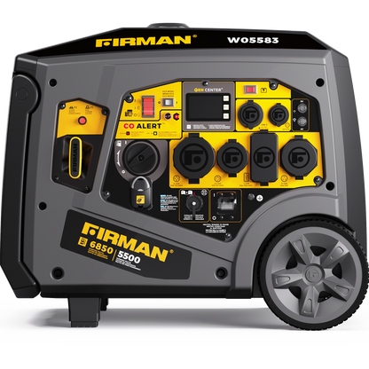 FIRMAN® Gas Inverter Portable Generator 6850/5500 Watt Remote Start 120/240V CO Alert #W05583