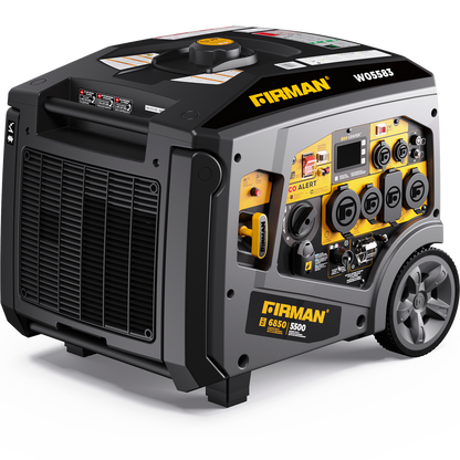 FIRMAN® Gas Inverter Portable Generator 6850/5500 Watt Remote Start 120/240V CO Alert #W05583