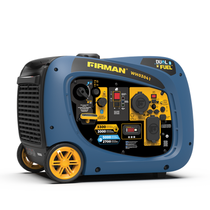 FIRMAN® Dual Fuel Inverter Portable Generator 3300W Recoil Start #WH03041