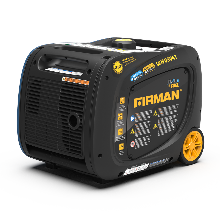 FIRMAN® Dual Fuel Inverter Portable Generator 3300W Recoil Start #WH03041