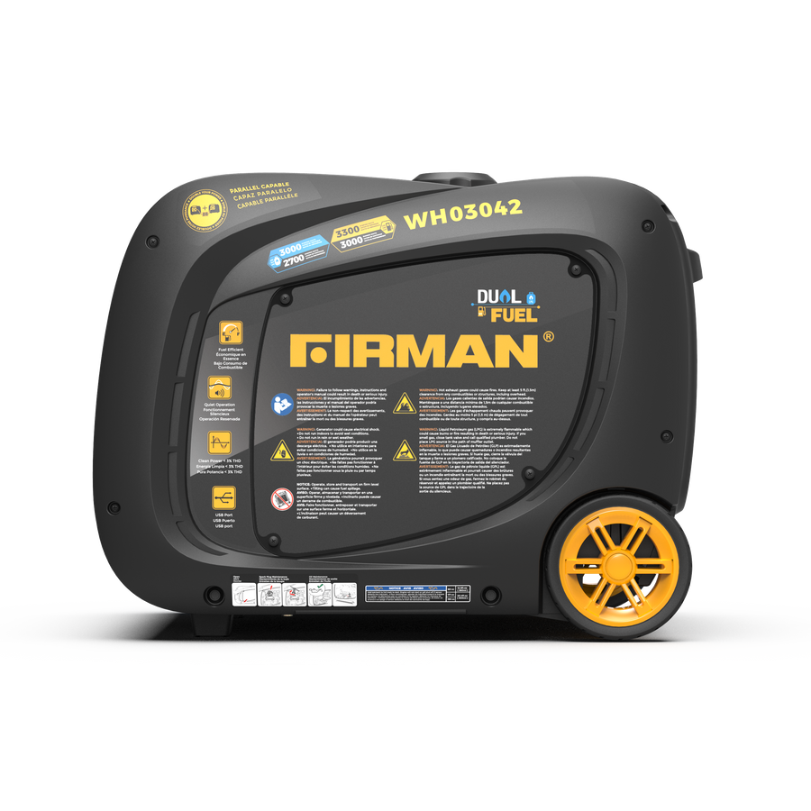 FIRMAN® Dual Fuel Inverter Portable Generator 3300W Electric Start #WH03042