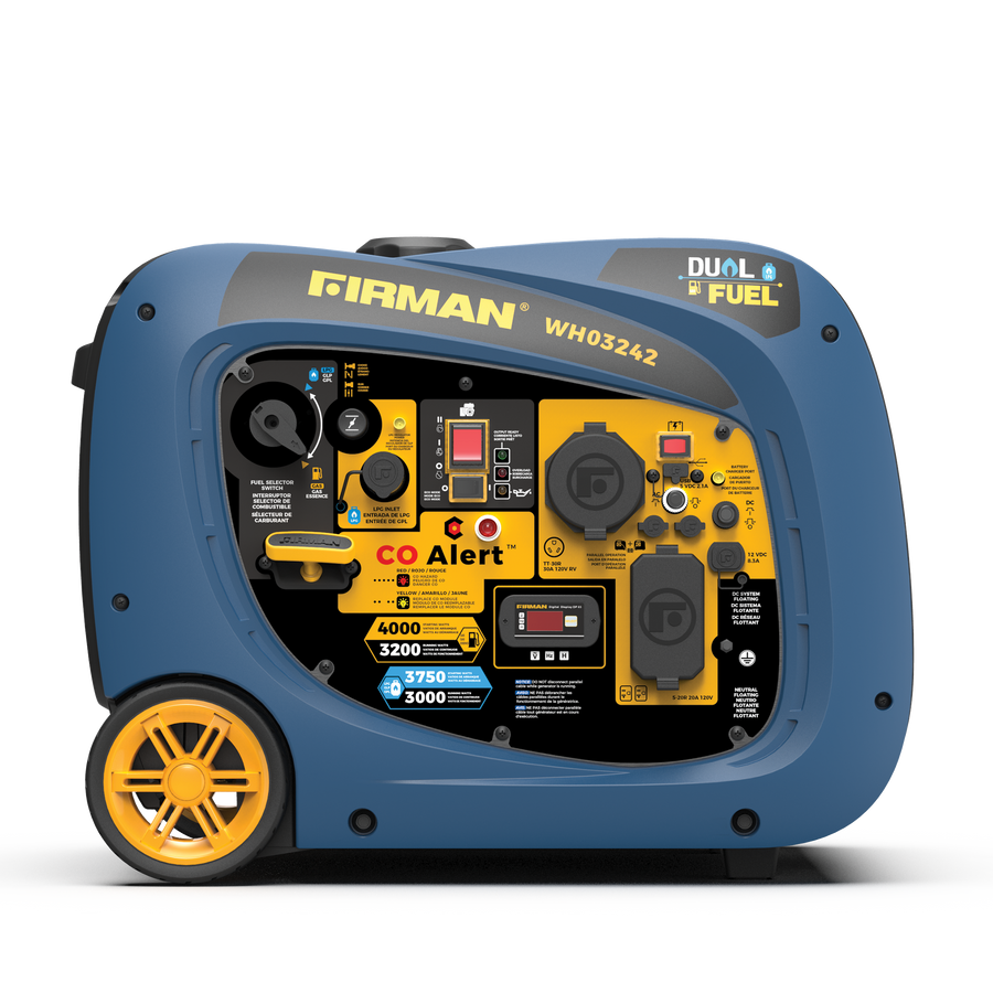 FIRMAN® Dual Fuel Inverter Portable Generator 4000W Electric Start with CO Alert #WH03242