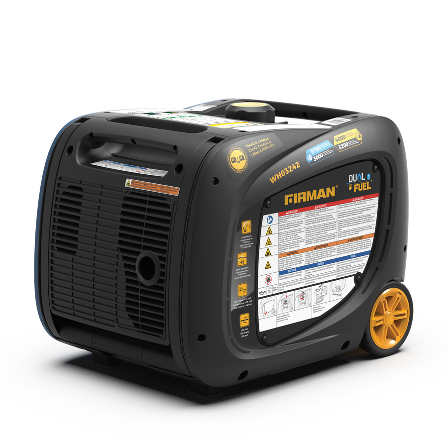 FIRMAN® Dual Fuel Inverter Portable Generator 4000W Electric Start with CO Alert #WH03242