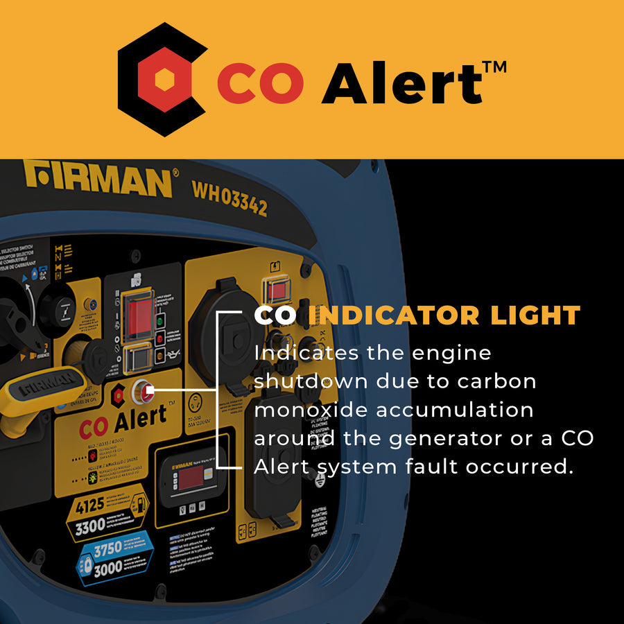FIRMAN® Dual Fuel Inverter Portable Generator 4125W Electric Start with CO Alert #WH03342