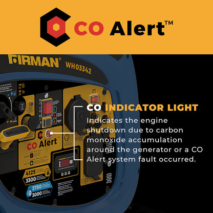 FIRMAN® Dual Fuel Inverter Portable Generator 4125W Electric Start with CO Alert #WH03342