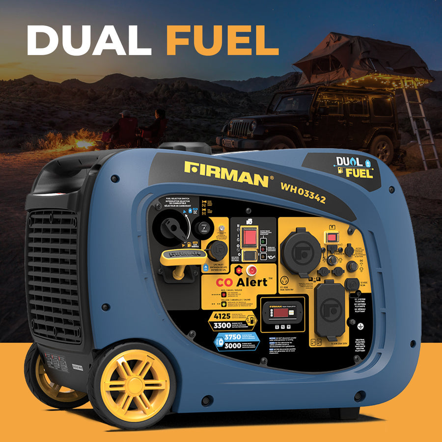 FIRMAN® Dual Fuel Inverter Portable Generator 4125W Electric Start with CO Alert #WH03342