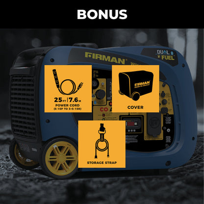 FIRMAN® Dual Fuel Inverter Portable Generator 4125W Electric Start with CO Alert #WH03342