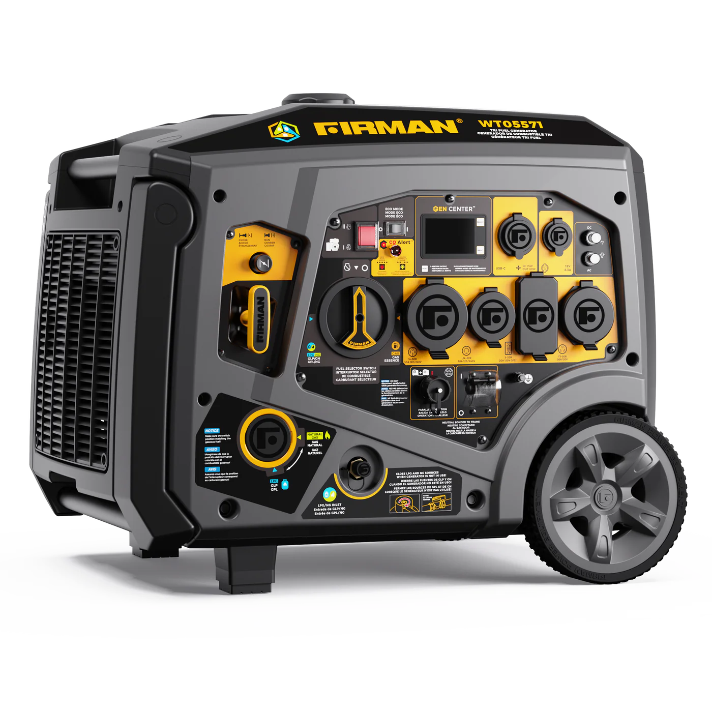 FIRMAN® Tri Fuel  Inverter Protable Generator 6850W Electric Start With CO Alert #WT05571