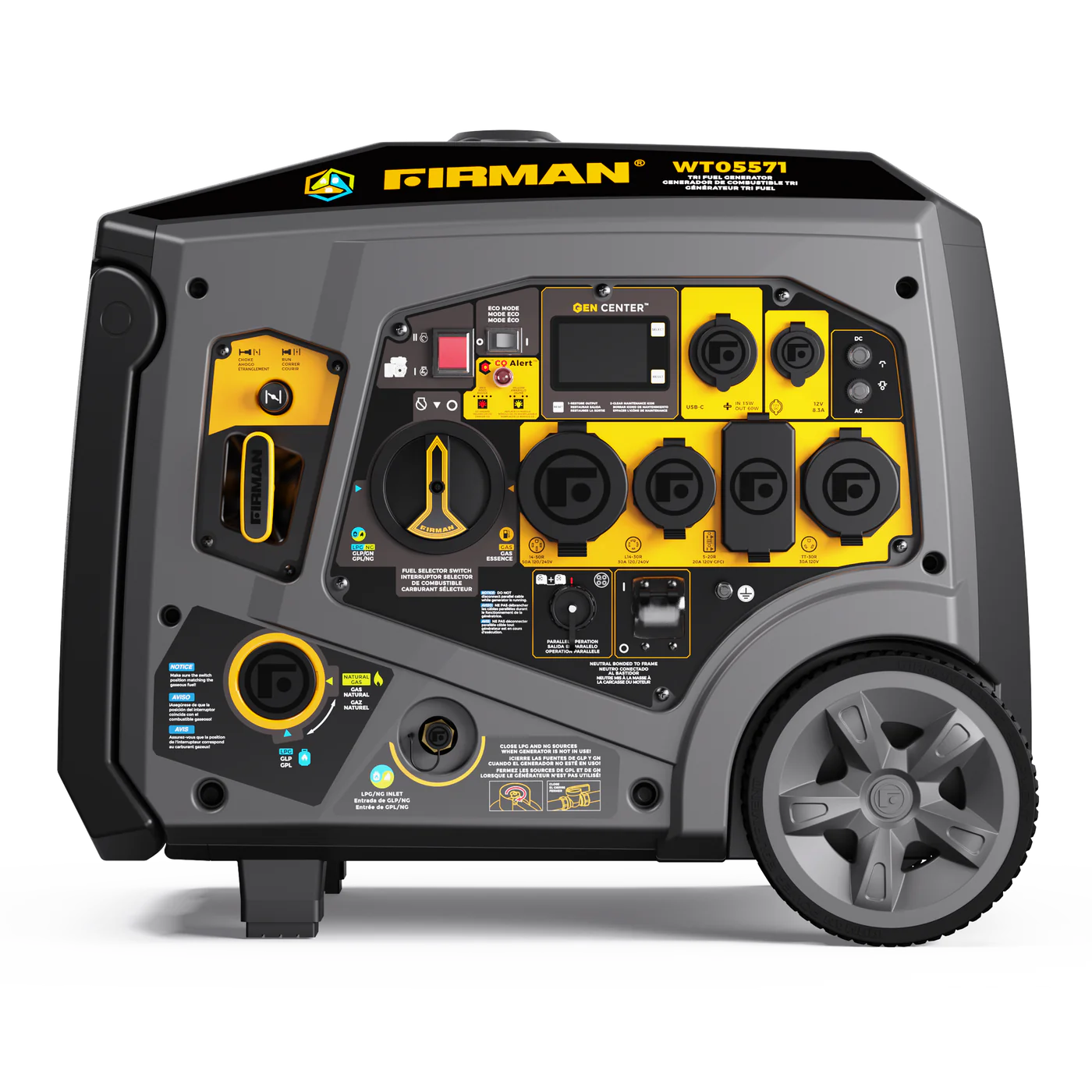 FIRMAN® Tri Fuel  Inverter Protable Generator 6850W Electric Start With CO Alert #WT05571