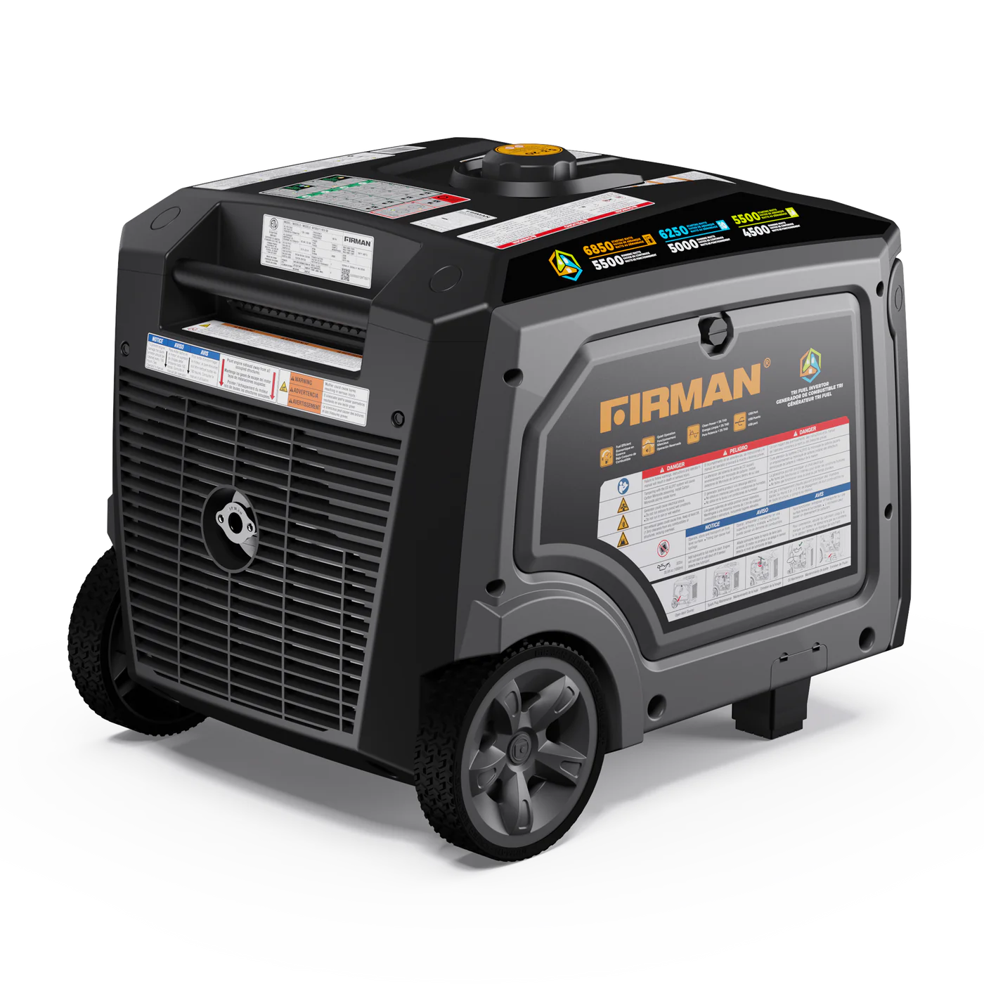 FIRMAN® Tri Fuel  Inverter Protable Generator 6850W Electric Start With CO Alert #WT05571